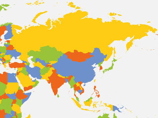 Fototapeta na wymiar Political map of Asia continent