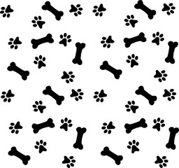 Paws and bones pattern 