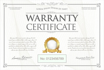 Warranty Certificate retro vintage design vector illustration