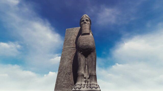 Ancient Sumerian Stone animation. Full Hd 1920&times;1080. 10 second long video clip.