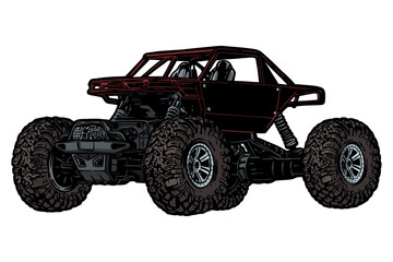 Fototapeta na wymiar Monster Truck - racing car vector illustration