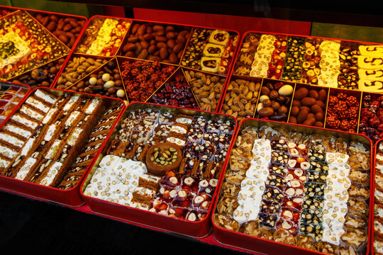 Set of different lokum - turkish sweets.