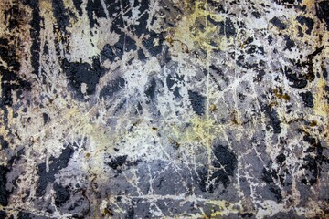 Burnt fat metal texture. Yellow fat oil on burnt metal.