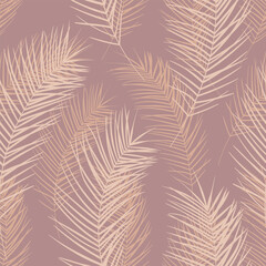 Tropical pattern, palm leaves seamless vector background. Exotic plant jungle print. Leaves of palm tree.