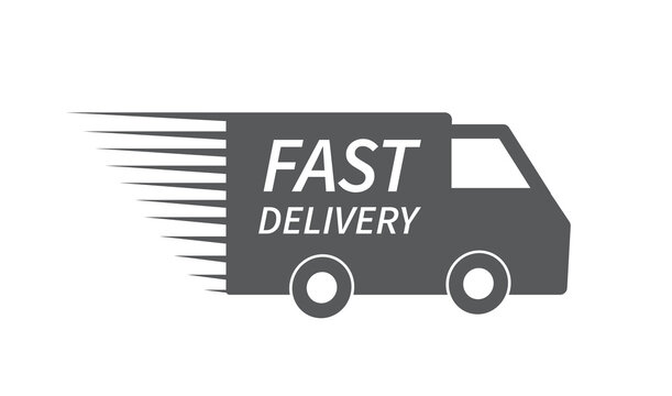 Fast delivery truck icon. Fast shipping. Design for website and mobile apps. Vector illustration.
