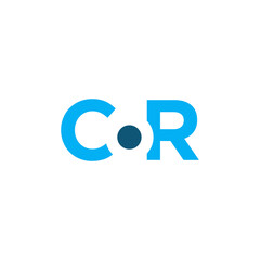 CR or COR letter logo design vector illustration.
