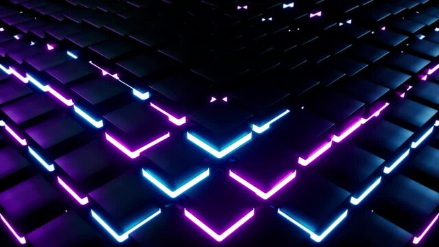 Neon Light Beam Cubes VJ Loop