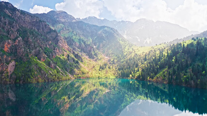 Beautiful mountain lakes, Sura Cheleg Reserve, Kyrgyzstan