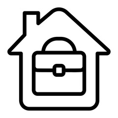 work from home line icon
