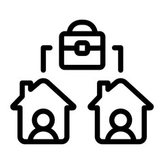 work from home line icon