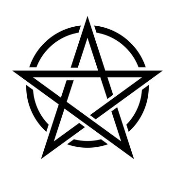 Black Pentacle Icon. Vector Illustration isolated on white background