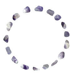 Isolated Pressed frame made of stones on white background