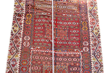 wool woven old antique Turkish rug