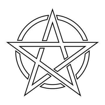 Pentacle Line Icon. Vector Illustration isolated on white background
