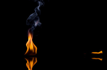 Fototapeta premium fire and flame burning fuel oil gas png on black background