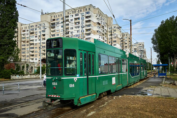 Naklejka na ściany i meble Tramcar in Sofia, Bulgaria
