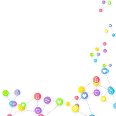 Social media marketing icons internet tags target