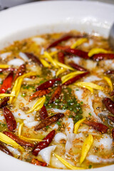 A delicious sour and spicy sauerkraut fish