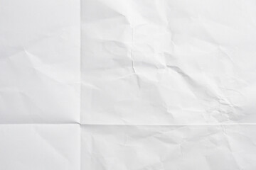 White folded and wrinkled paper texture background
