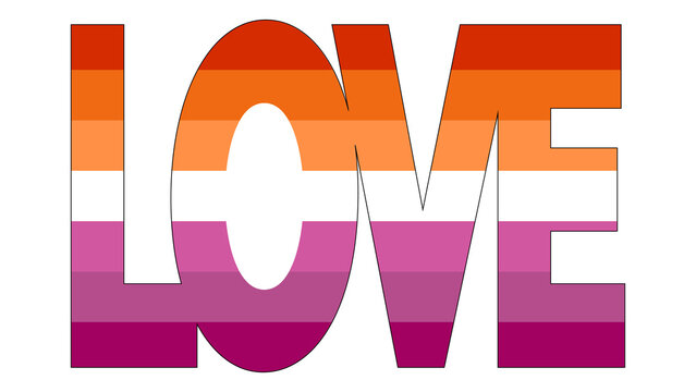 Lesbian flag illustration. Lesbian Pride flag icon