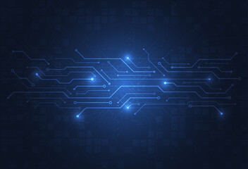 Abstract digital background with technology circuit board texture. Electronic motherboard illustration. Communication and engineering concept. Vector illustration