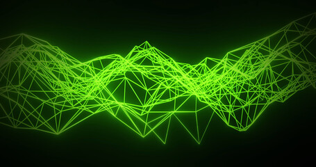 Image of moving shapes on black background