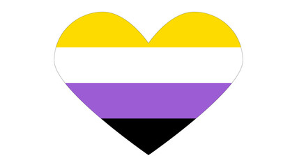 Non-Binary pride community flag, LGBT symbol. Sexual minorities identity. illustration