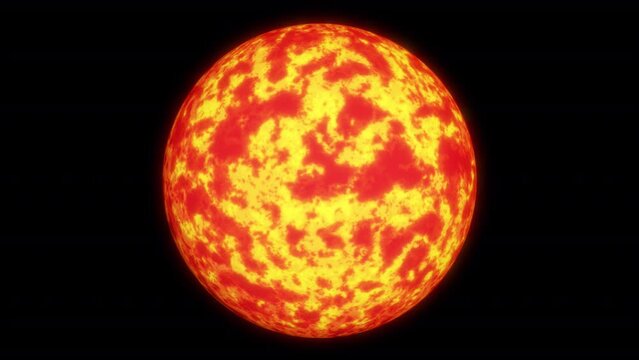 Sun rotating on alpha channel background.