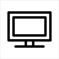 TV icon, television symbol in line style on white background.