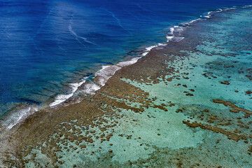 cook island rarotonga polynesia reef aerial panorama drone