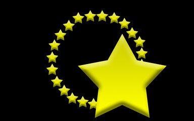 Five stars rating icon, illustration