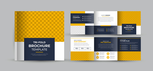 Creative business square trifold brochure flyer, poster, template design