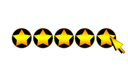 Five stars rating icon, illustration