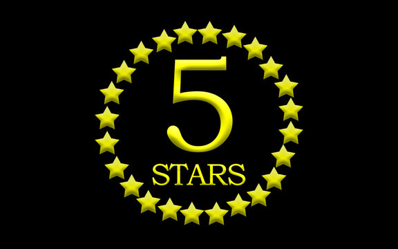 Five stars rating icon, illustration