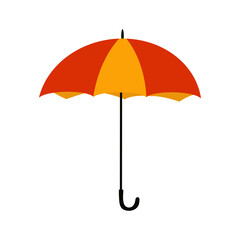 Umbrella in autumn bright colorful colors. Vector illustration isolated on white background