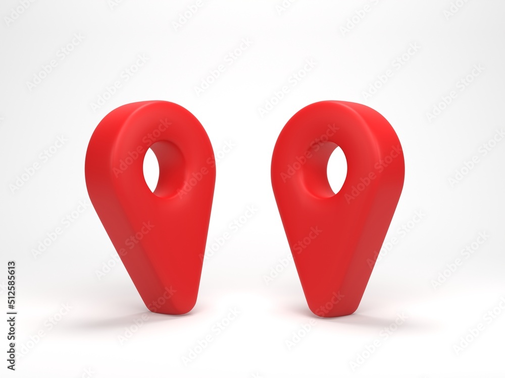 Poster 3d render, 3d illustration. map pointer pin. pointer pin marker for travel locate. location symbols 