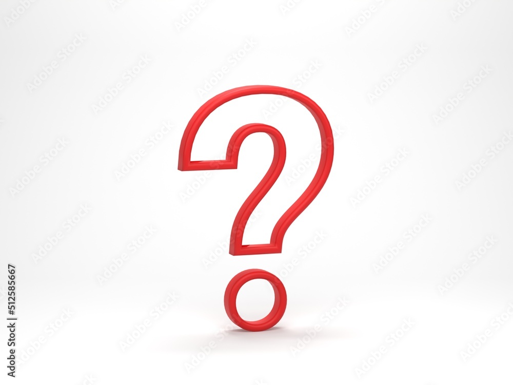 Poster 3d rendering, 3d illustration. question mark icon isolated on white. business support. faq and qa co