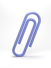 Obraz premium 3D render, 3D illustration. Paperclip icon. Paperclip attachment isolated on white background. Tool for paper and document.