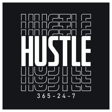 hustle repeated typography design hustler