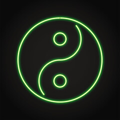 Yin yang neon icon in line style