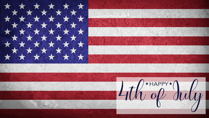 Happy 4th of July Independence Day greeting card background - American flag, USA america holiday template