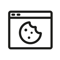 Browser Cookie linear icon. Internet Security and Networking collection vector illustration