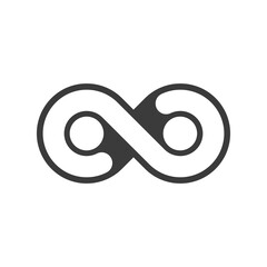 Ednless line icon. Black creative curvy math infinity sign isolated on white background.