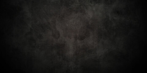 Dark black grunge textured concrete backdrop background. Panorama dark grey black slate background or texture. Vector black concrete texture. Stone wall background.	
