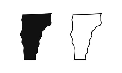 Vermont outline state of USA. Map in black and white color options. Vector Illustration..
