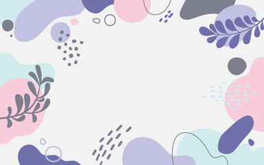 Design banner frame flower Spring background with beautiful. flower background for design. Colorful background with tropical plants. Place for your text.