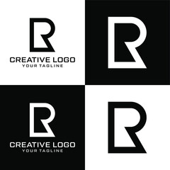  Creative letter r logo design vektor