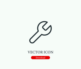 Repair vector icon. Editable stroke. Symbol in Line Art Style for Design, Presentation, Website or Mobile Apps Elements, Logo.  Setting symbol illustration. Pixel vector graphics - Vector