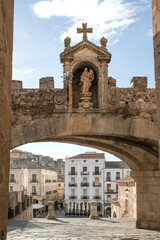 Arco de la Estrella is the main entrance gate to the Monumental City of Cáceres. It joins the...