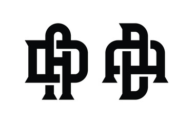 Monogram Initial letter D and A, DA, AD, overlapping interlock monogram logo